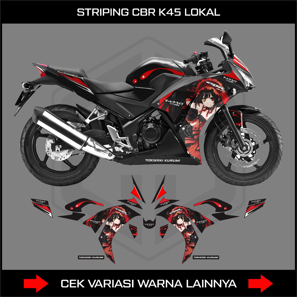 STRIPING STIKER HONDA CBR K45 LOKAL / DECAL VARIASI CBR 150 K45 LOKAL