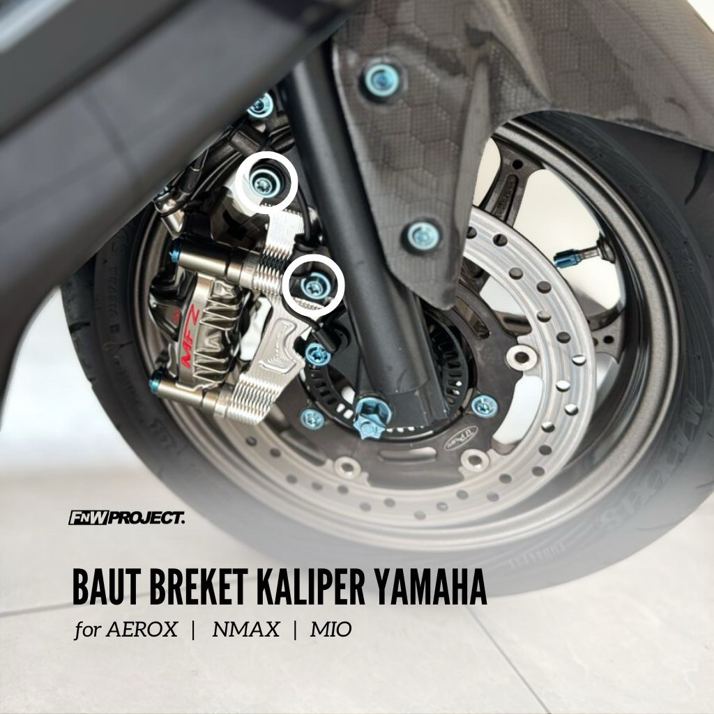 BAUT TITANIUM BREKET KALIPER DEPAN YAMAHA AEROX NMAX MIO XMAX
