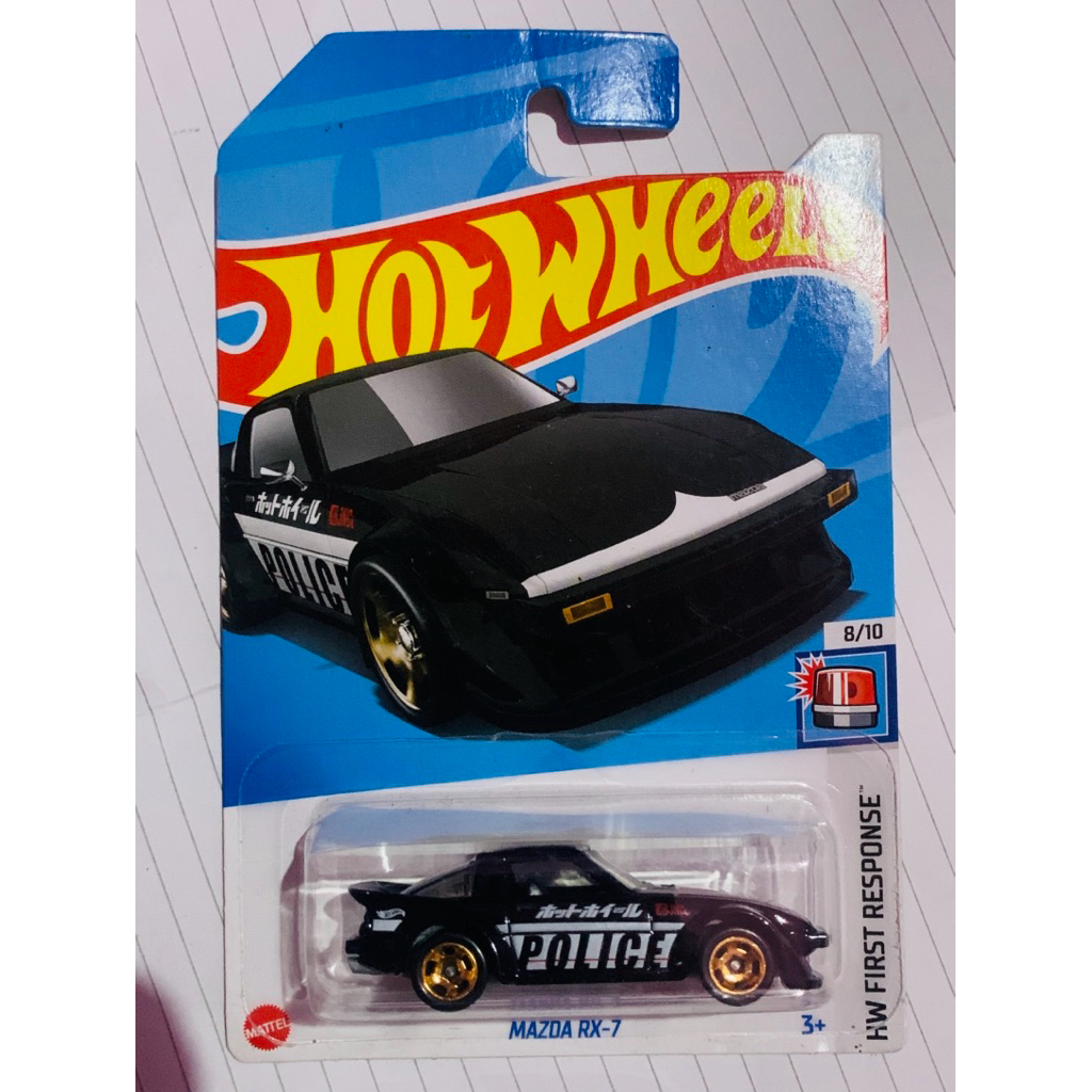 HOT WHEELS MAZDA RX-7 POLICE HITAM