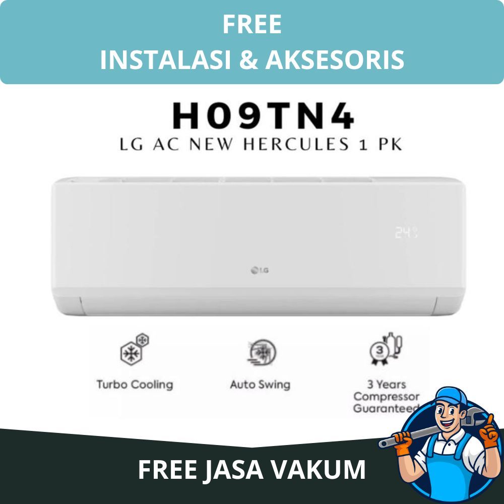 Ac Lg 1 Pk + Pasang Lg New Hercules Lg H09tn4 Turbo Cooling