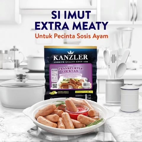 

KANZLER Frankfurter Cocktail Chicken Sausage -Sosis Ayam Kanzler 500g - Kheiza Frozen