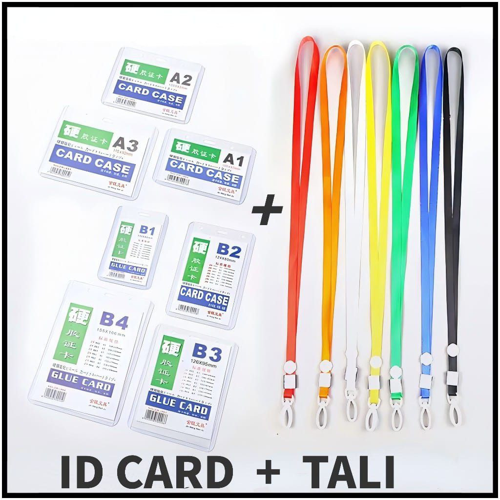 

ID CARD CASE+TALI / PLASTIK MIKA ID CARD / Card Case MIKA B1 B2 B3 / Plastik Mika / Papan Name Tag / Gantungan Papan / Plastik Panitia