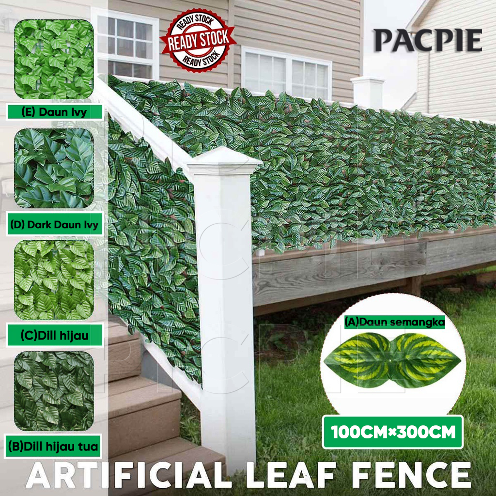 PACPIE Daun Dinding Sintetis 1M/0.5M×3M  / Tanaman Hias Daun Rambat Sintetis / Pajangan Dinding