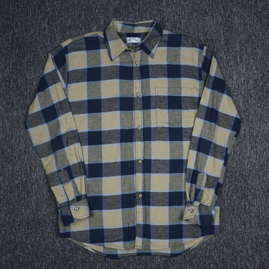 REEVANT Kemeja Flannel One Pocket Lengan Panjang Big Size Jumbo M L XL 2XL 3XL 4XL 5XL