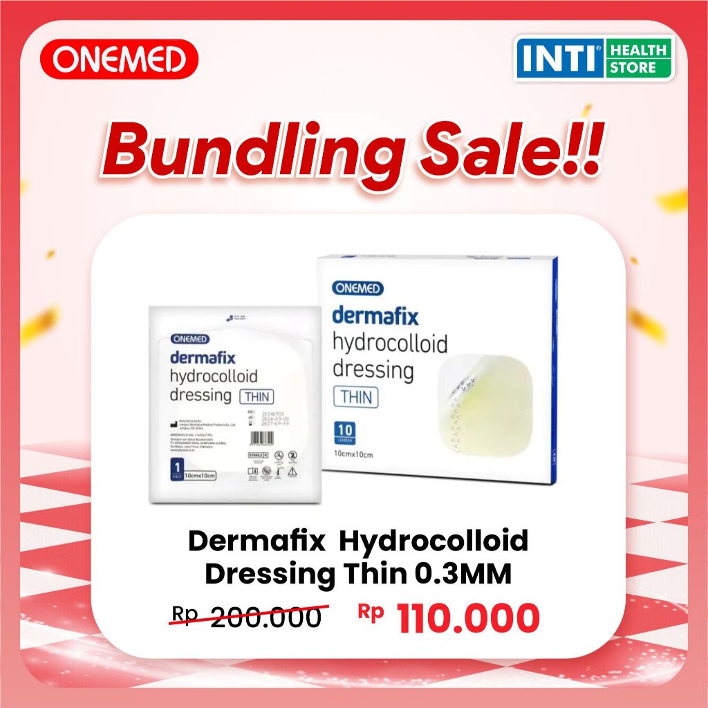 BUNDLING | Onemed Dermafix Hydrocolloid Dressing Thin 0.3 mm | Hydrocolloid Foam Dressing (1 BOX/10 