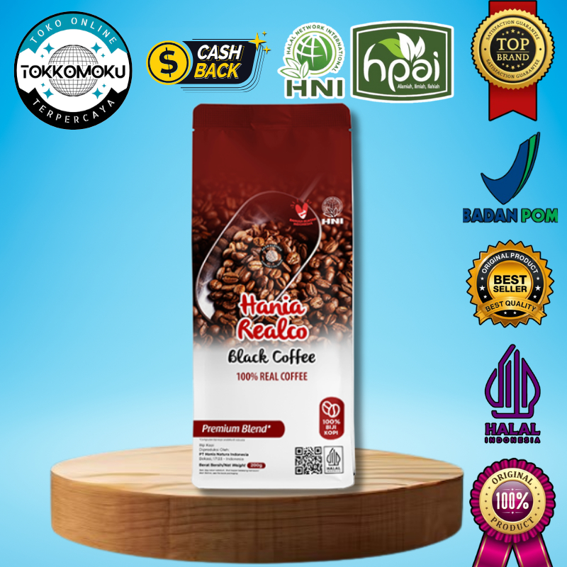

Hania Realco Black Coffee Premium Blend - Kopi Hitam Murni 100% Arabica & Robusta