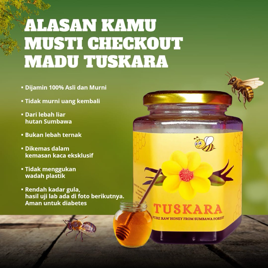 

Tuskara Madu Murni Asli Hutan Sumbawa 300gr