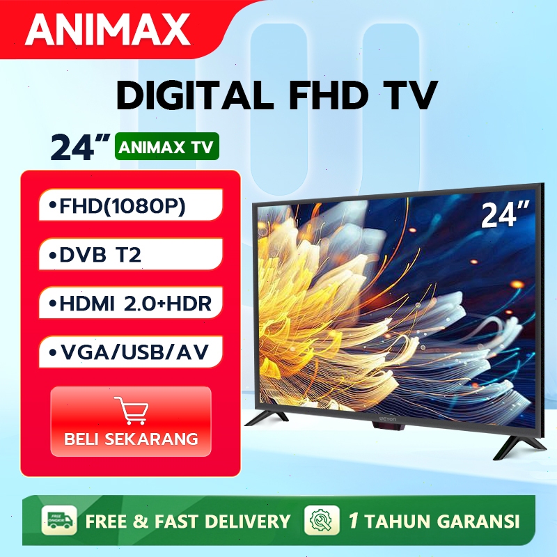 bahari - Animax TV Digital 21 Inch FHD TV LED 24 inch 25 Inch 27inch Tei LED Murah Promo Garansi 1