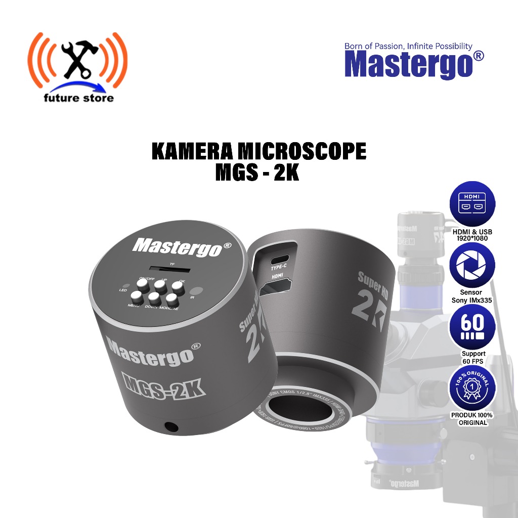 MASTERGO MGS-2K CAMERA HD MICROSCOPE ORIGINAL - KAMERA MIKROSKOP 2K 1080 HDMI - CAMERA MICROSCOPE TR