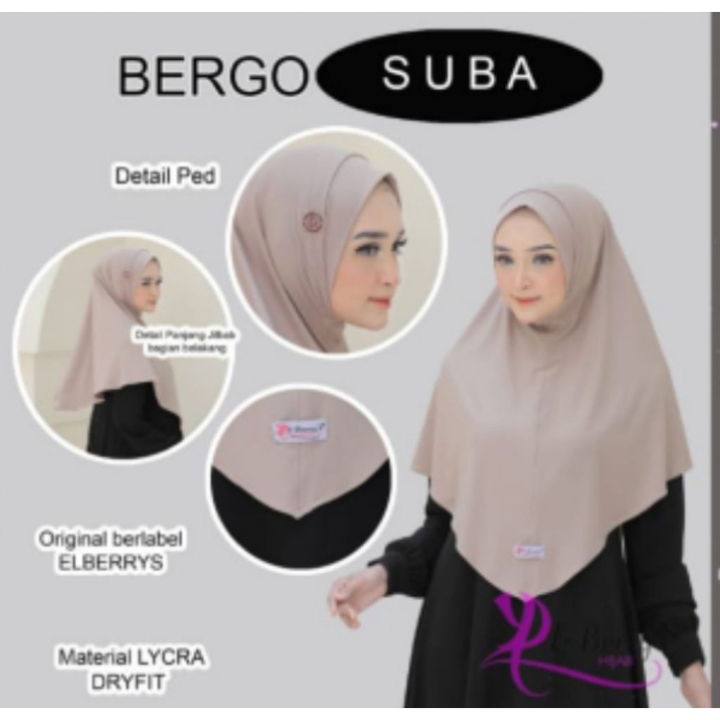 Hijab Instan Jersey Premium ORI El-berry's Suba Size L
