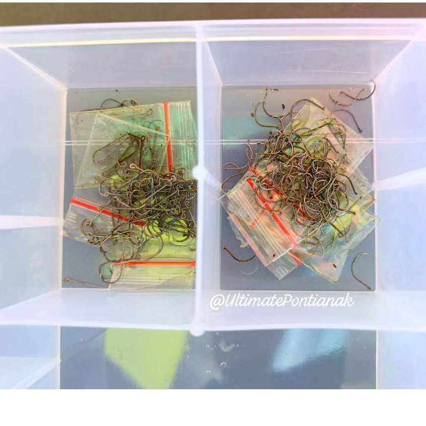 Mata Kail Pancing Udang Tipe Kecil/Besar Mata Kail Isi Set 6PCS OK