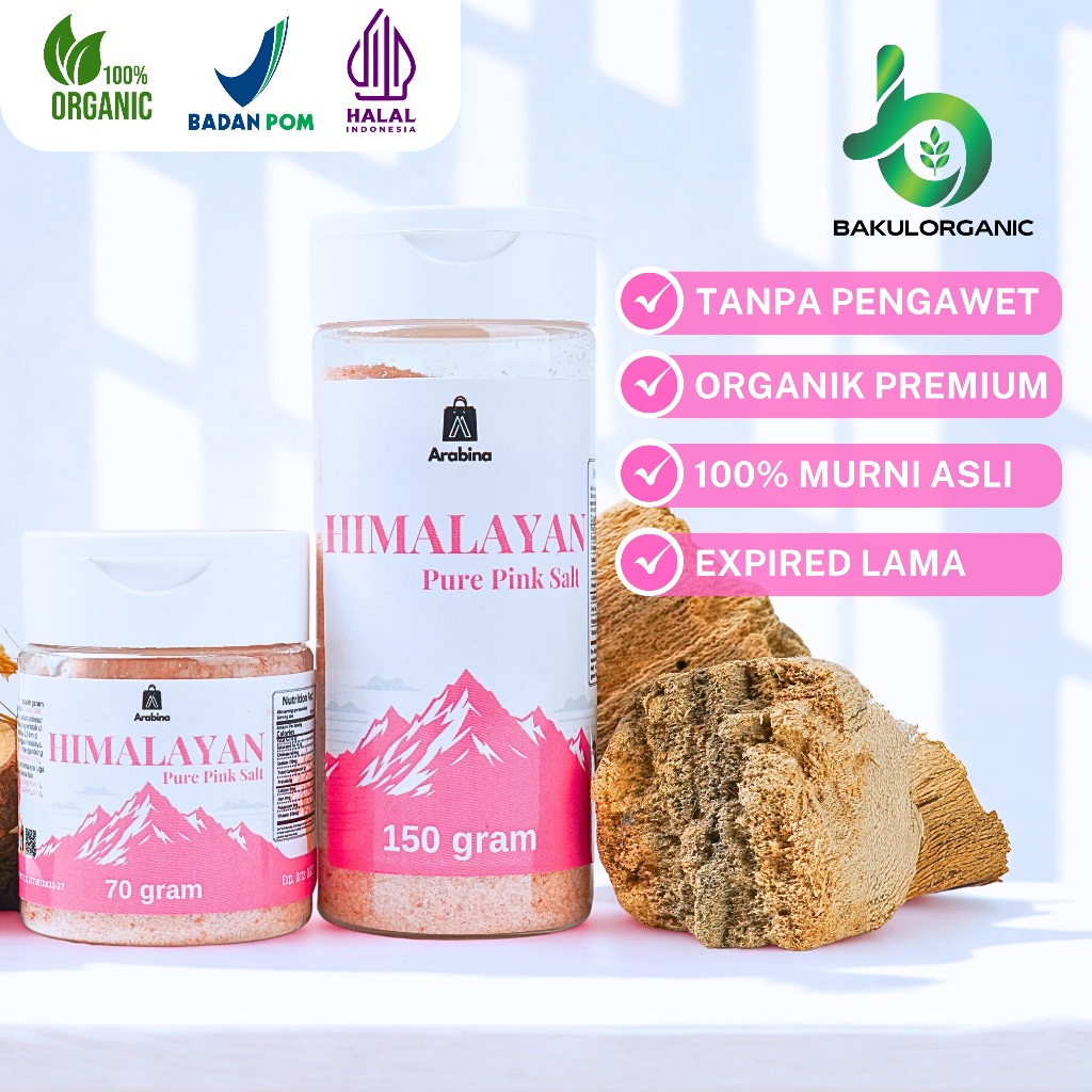 

Bakulorganic Garam Himalaya Untuk Mpasi 100% Original Himalayan Pink Salt Memasak