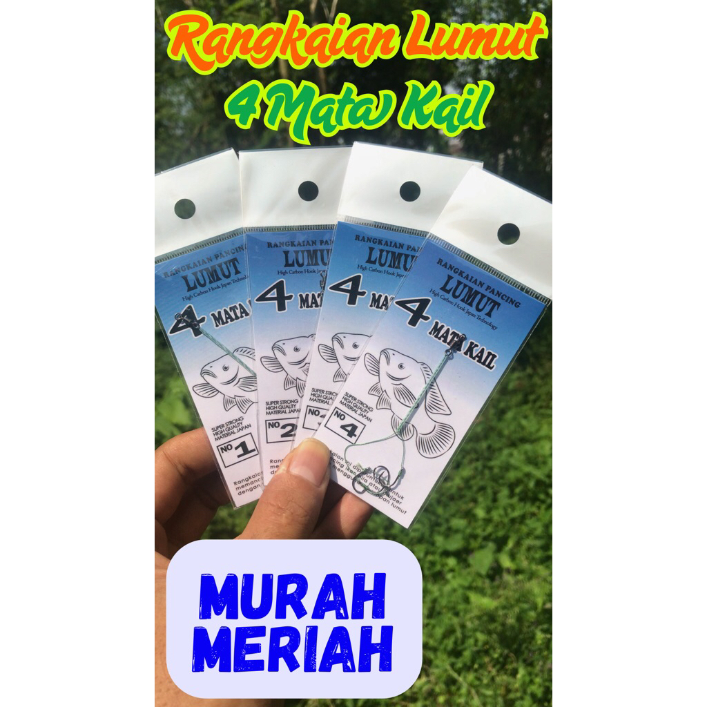 Rangkaian Lumut 4 Mata Kail,Rangkaian Pancing Lumut 4 Mata Kail Isi 2 Pcs