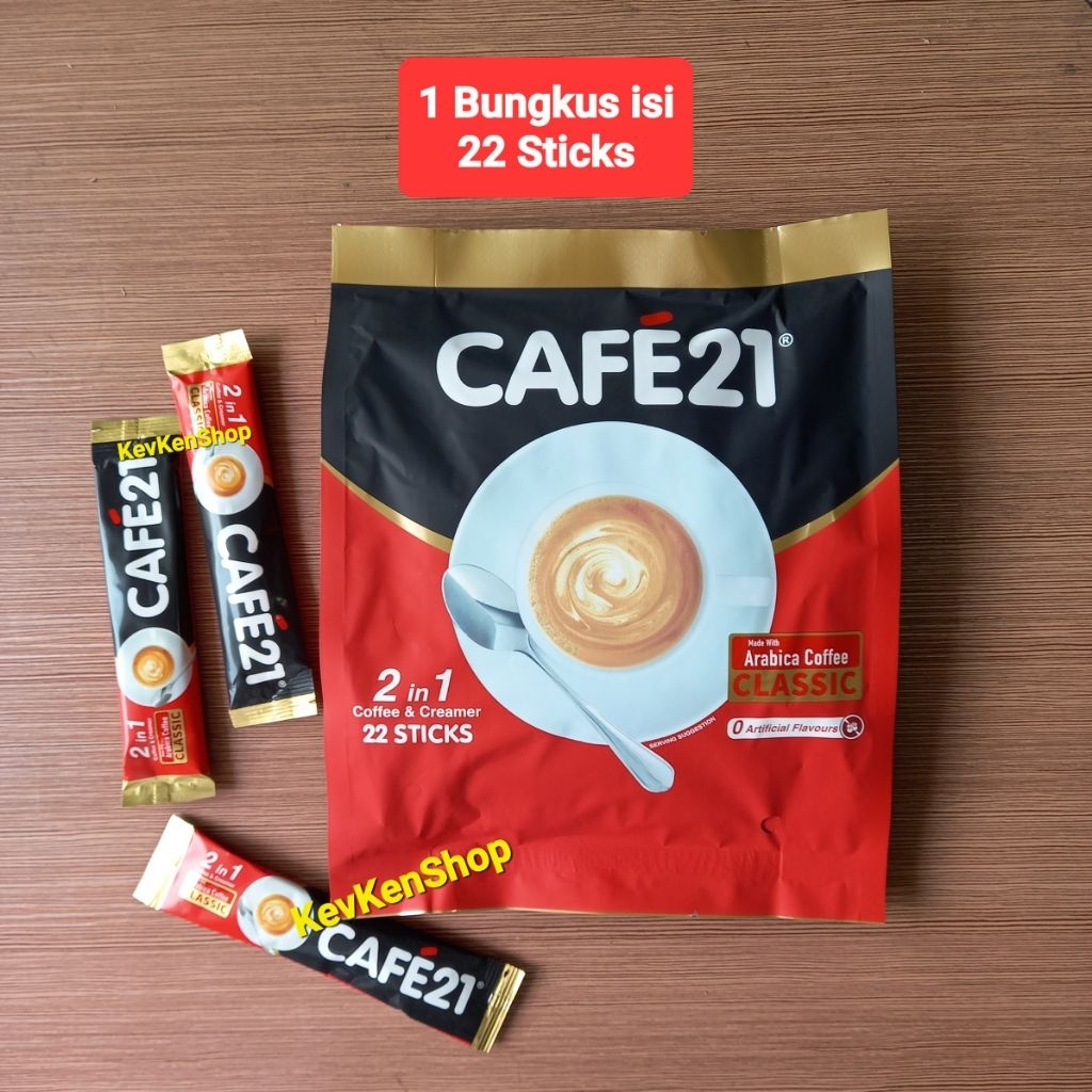 

Kopi CAFE 21 Made in Singapore Cafe21 Coffee Creamer No Sugar Tanpa Gula Harga per Bungkus isi 22 Sachet BPOM