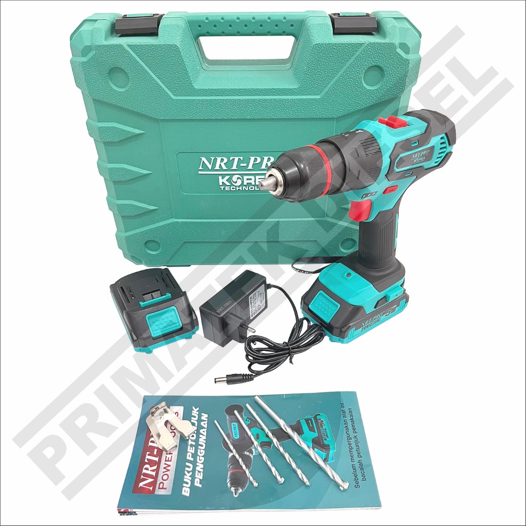 (NRT PRO DC-343HD) Mesin Bor Baterai Portable Impact Drill Hammer 13mm DC343HD 20V NRT PRO / Bor Cor