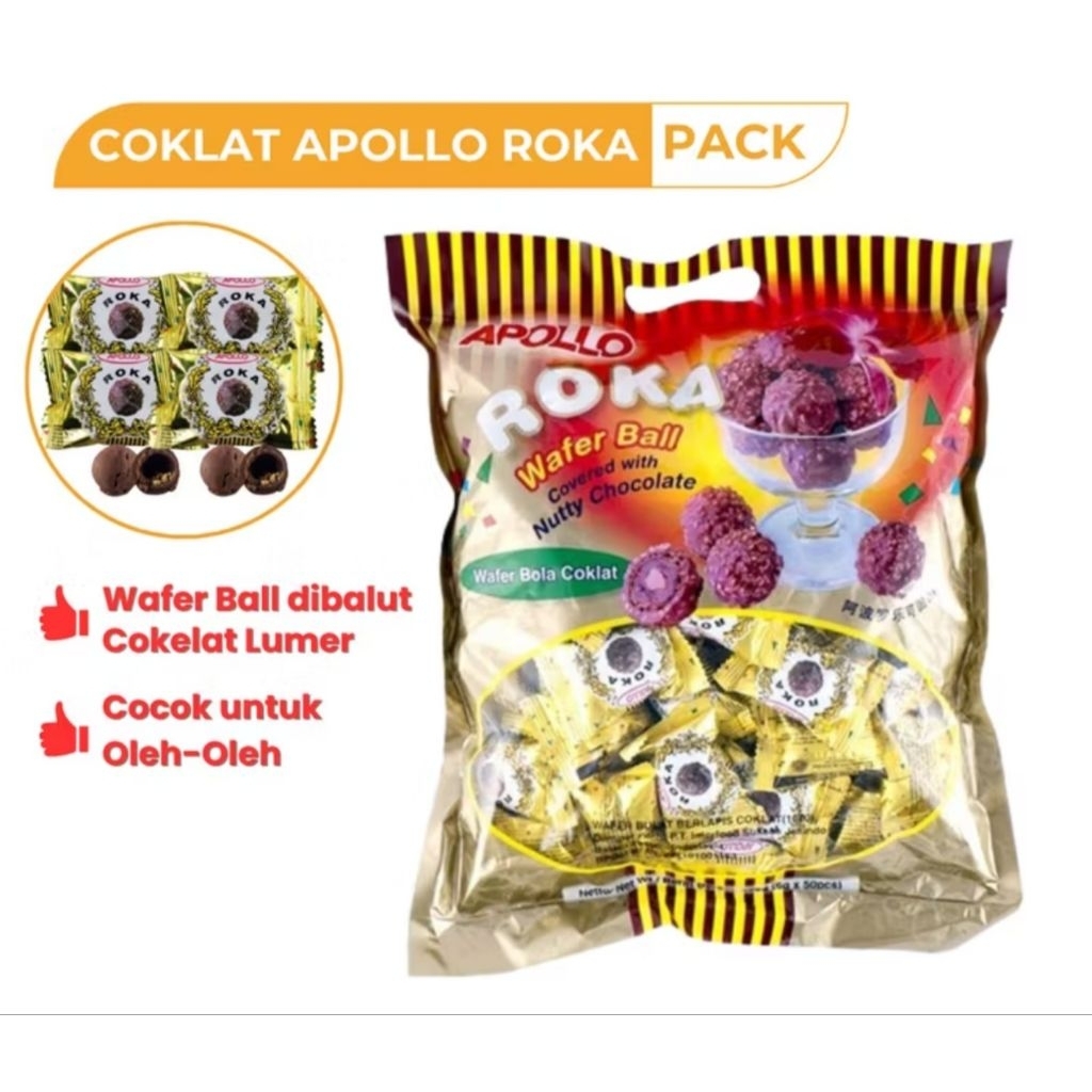 

Roka Apollo wafer ball covered with nutty chocolate 300gr