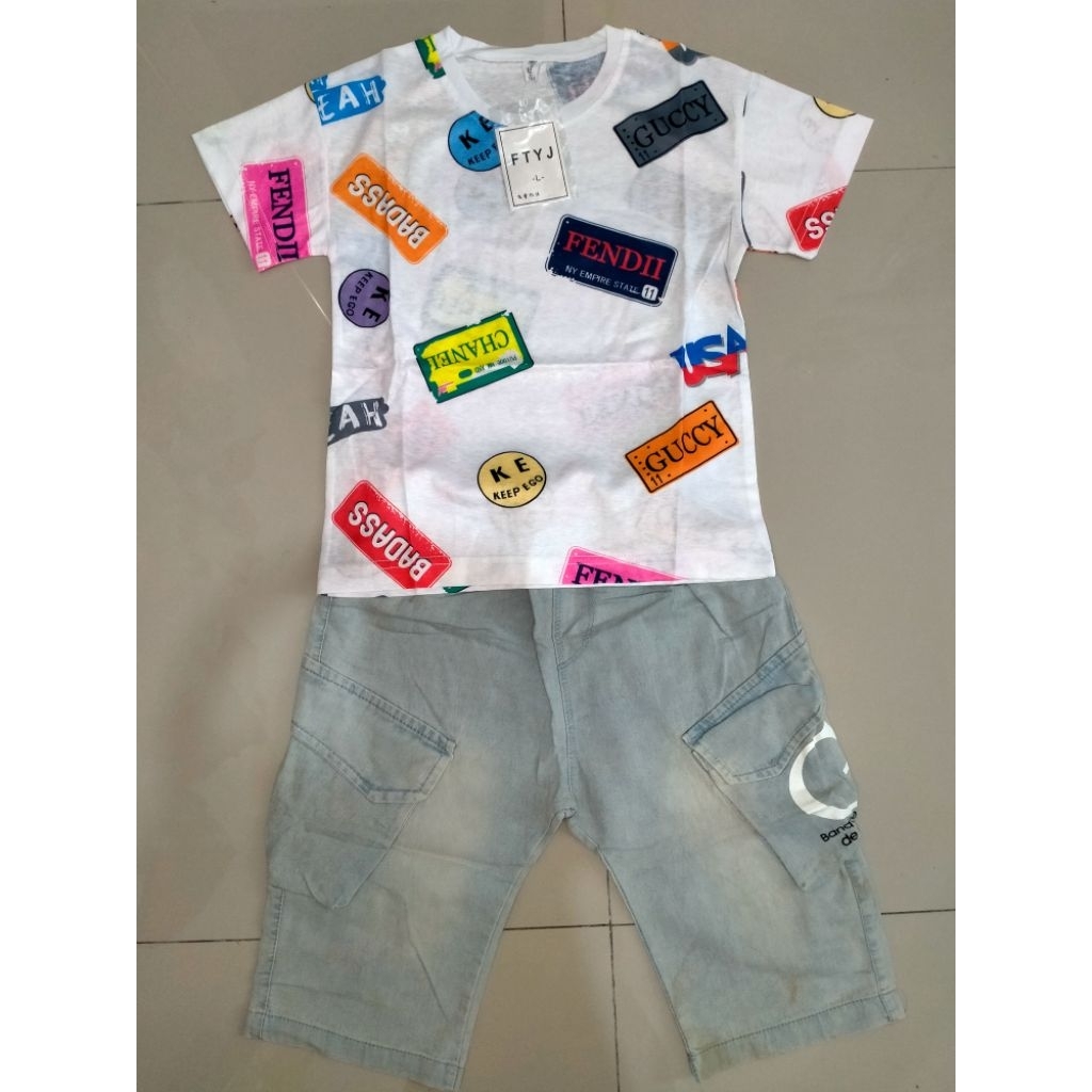 SETELAN ANAK RIJEK WARNA CELANA SEPERTI GAMBAR