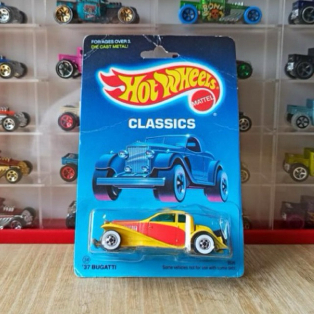 Hot Wheels Vintage 37 Bugatti 1932 Type 50 Rilis 1986 Yellow Red White Wall Body Dan Base Besi Dieca