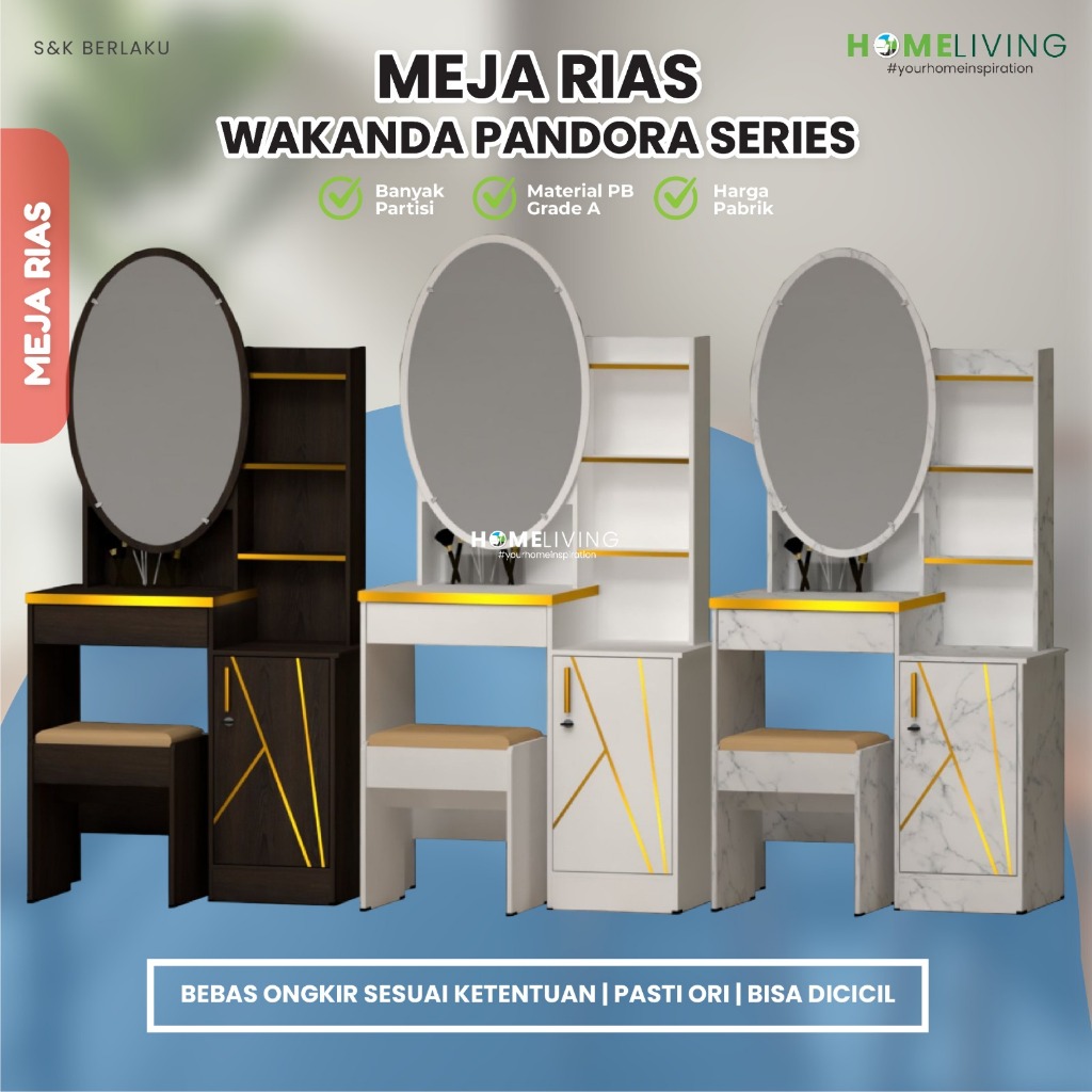 HOMELIVING - MEJA RIAS MR PANDORA SLD - MEJA RIAS WAKANDA - MEJA RIAS CEWEK
