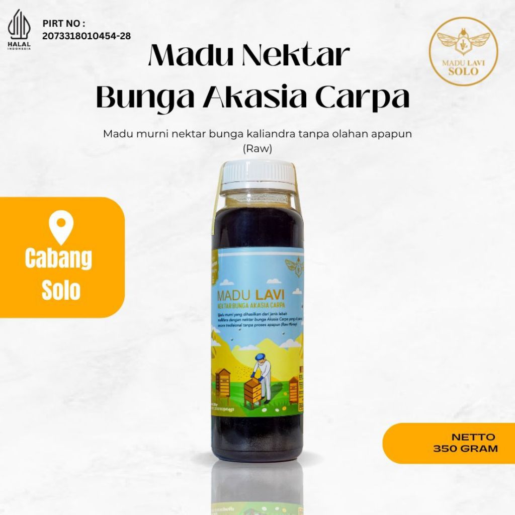 

[ Madu Lavi Solo ] Madu Nektar Akasia Carpa 350gr Asli Alami 100% Grade A