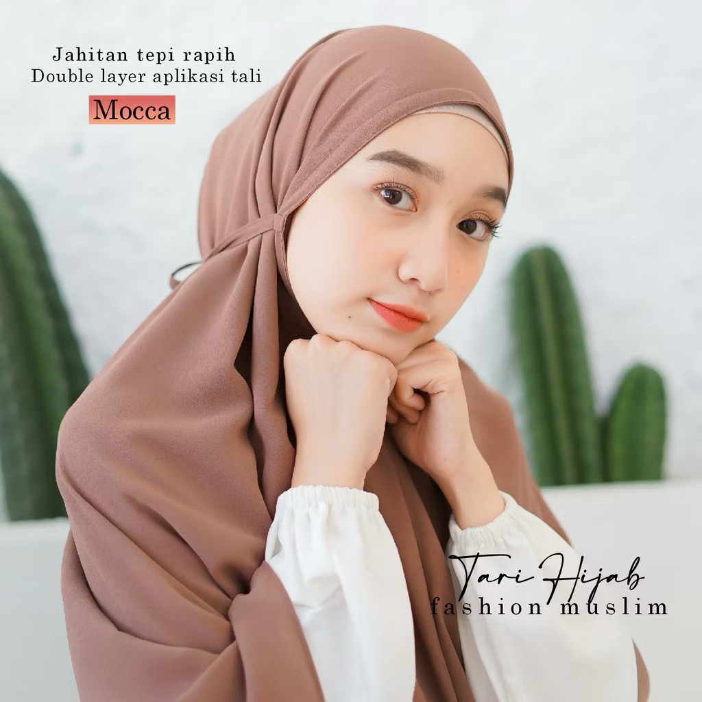 Khimar Kalya 2 Layer Jumbo XL Syari non Pet Tali Jilbab Hijab Instan Kerudung Murah Terbaru