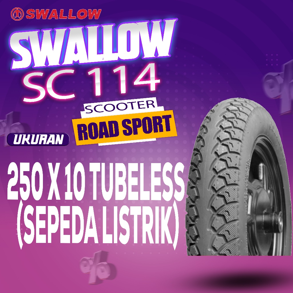 BAN LUAR SWALLOW SC 114 250 X 10 14X2.50 TUBELESS