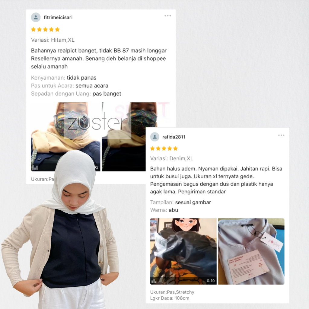 Inner Busui Bumil Jumbo Resleting Depan Atasan Tanpa Lengan LXxl Bahan Lady Zara Nyaman Adem Pasti