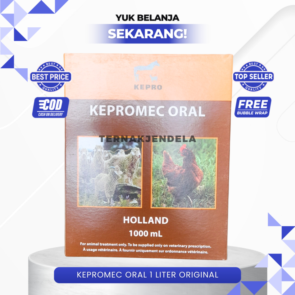 KEPROMEC ORAL 1 LITER ORIGINAL - Obat Cacing Kutu Kudis Scabies Ampuh untuk Sapi Kambing Domba Kelin