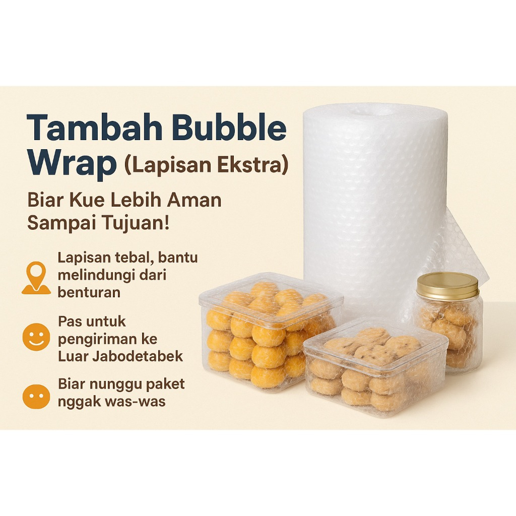 

Tambah Bubble Wrap (Lapisan Ekstra) – Biar Kue Lebih Aman Sampai Tujuan!