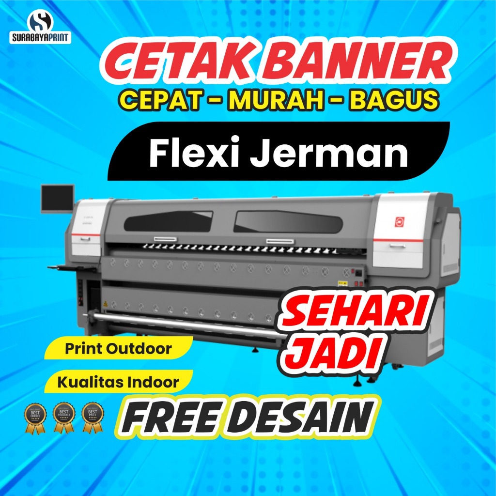 (FREE DESIGN) CETAK SPANDUK BANNER BAHAN FLEXI JERMAN | FL JERMAN PRINT BANNER MURAH | CETAK BANNER 