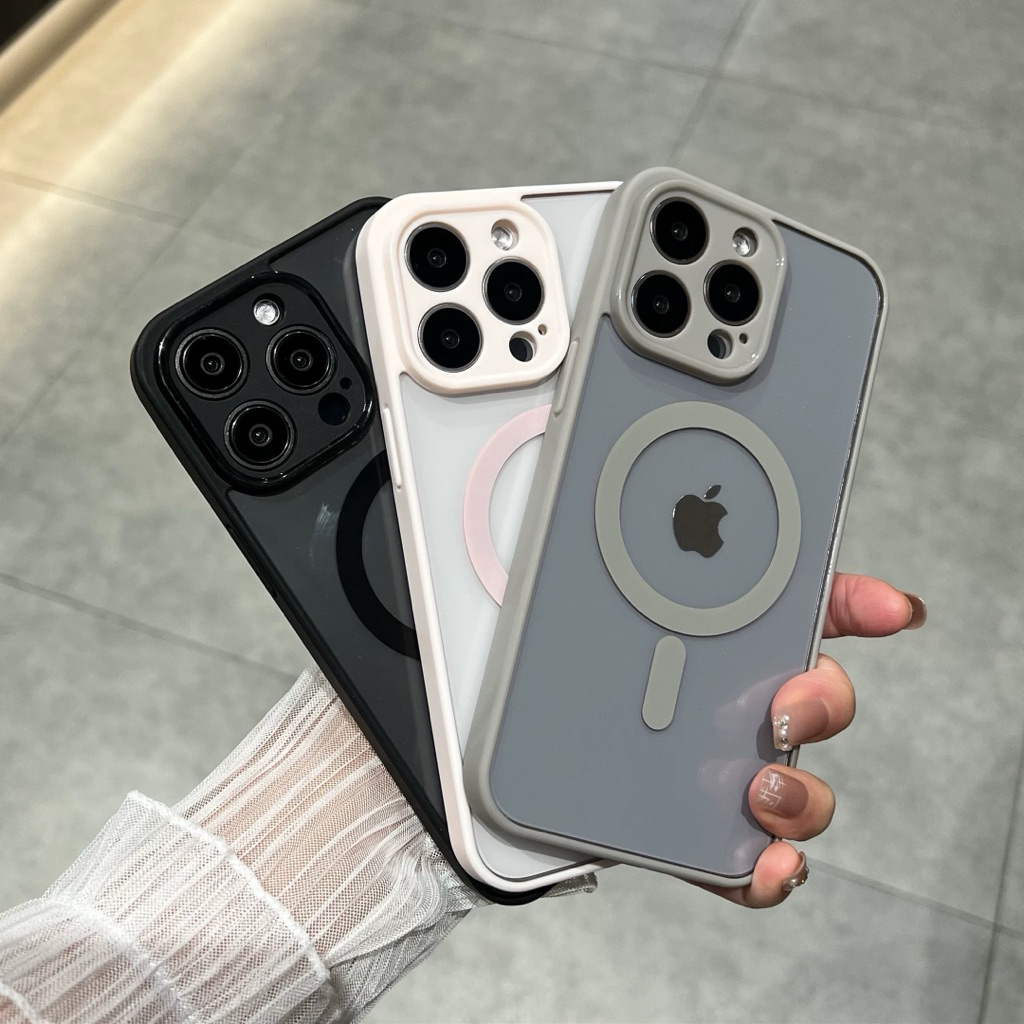 Case Clear Magnetic Rainbow IPHONE 11 12 13 14 14+ 15 15+ PLUS PRO MAX Magsafe / Wireless Charging