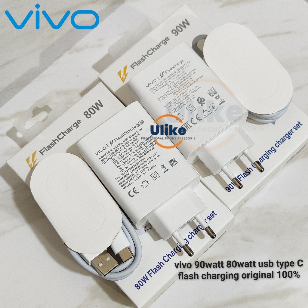 charger vivo 80watt 90watt usb type c flash charger original 100%