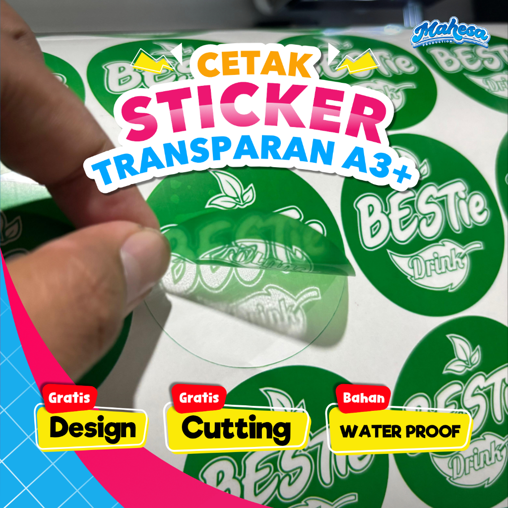 

Sticker Transparan / Stiker Label untuk Makanan / Cetak Stiker Lingkaran Custom / Stiker Logo Makanan / Label untuk Kemasan / Cutting A3+ Transparan
