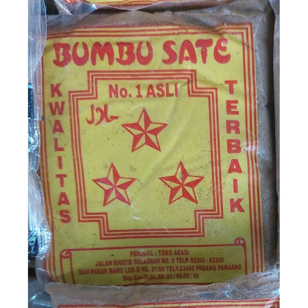 

Bumbu Sate Khas Padang Cap Bintang Original 1 Pack (isi 20 @50gr)