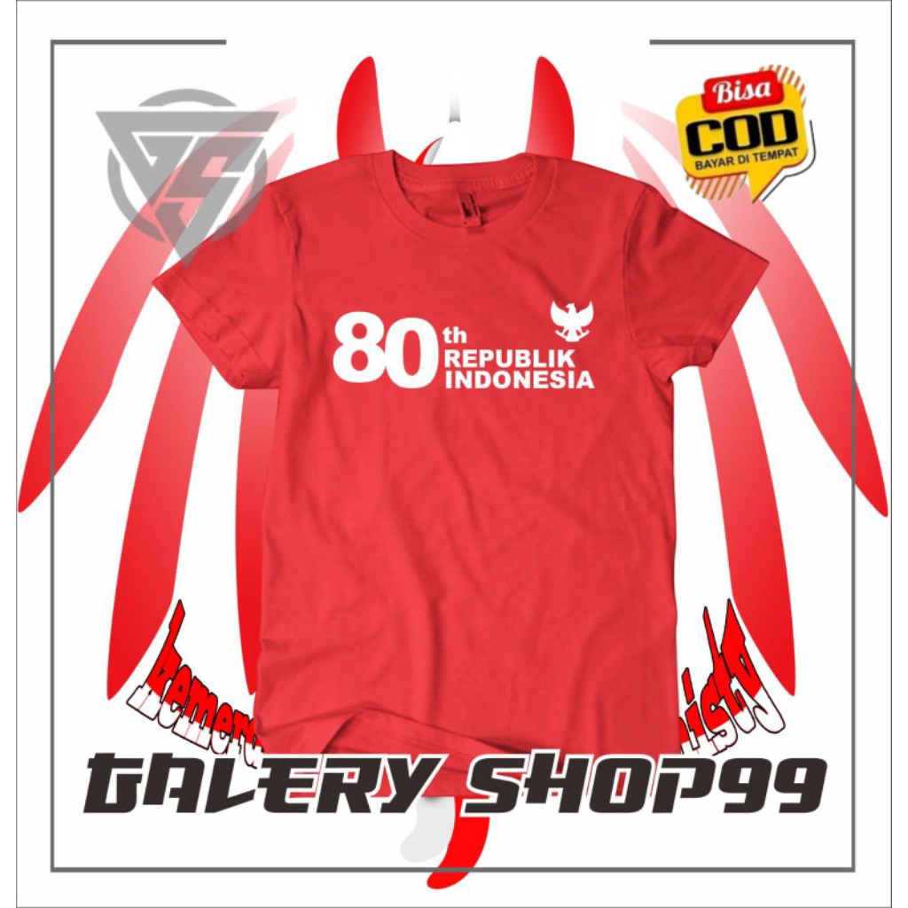 KAOS HUT RI 80TH GARUDA REPUBLIK INDONESIA 17 AGUSTUS MODEL TERBARU