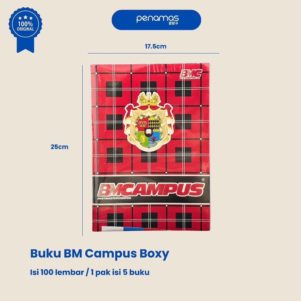 

[ TERMURAH ] BUKU TULIS BM CAMPUS ISI 100 LBR / BOXY / PANJANG / PAK