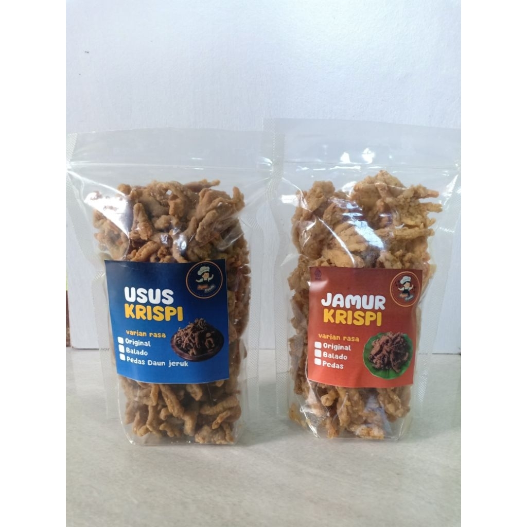 

PAKET BUNLING 500 gram Usus crispy dan jamur crispy