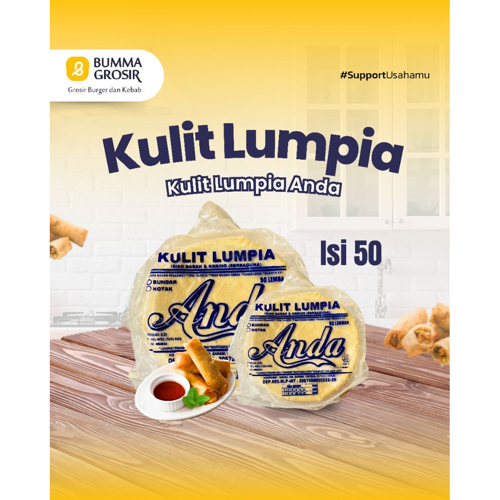 

Anda Kulit Lumpia - kulit piscok - kulit martabak mini - springroll roll - isi 50 lembar