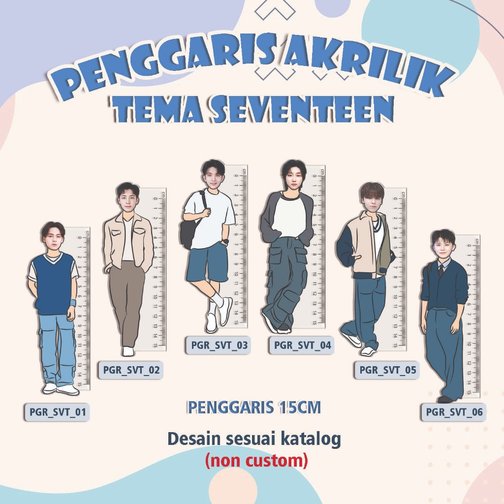 

PENGGARIS AKRILIK KPOP - Group SEVENTEEN ALL MEMBER -kode PGR_SVT