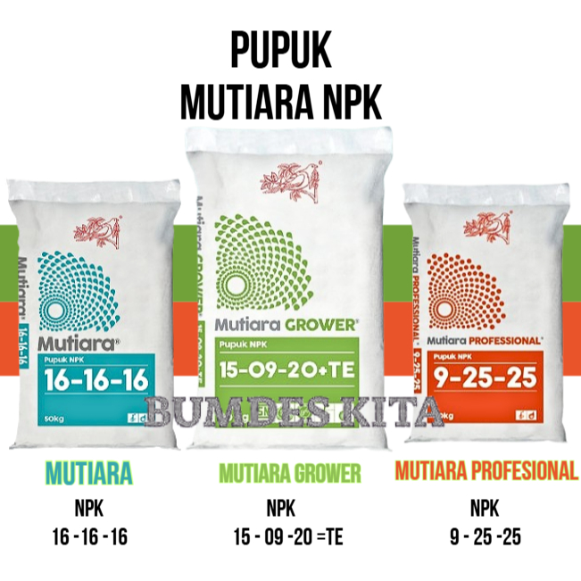 PUPUK MUTIARA 16-16-16 / NPK GROWER / NPK PROFESIONAL  200 GRAM REPACK