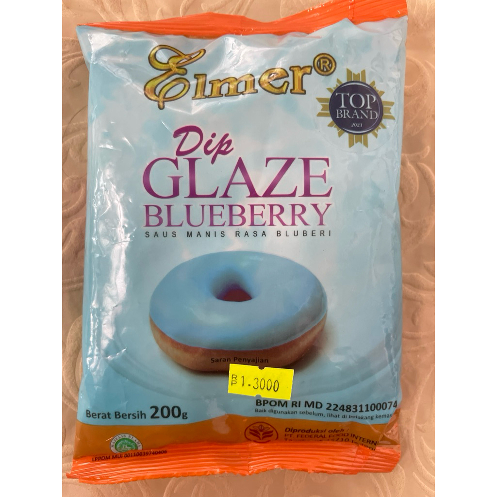 

Dip glaze merk Elmer rasa blueberry