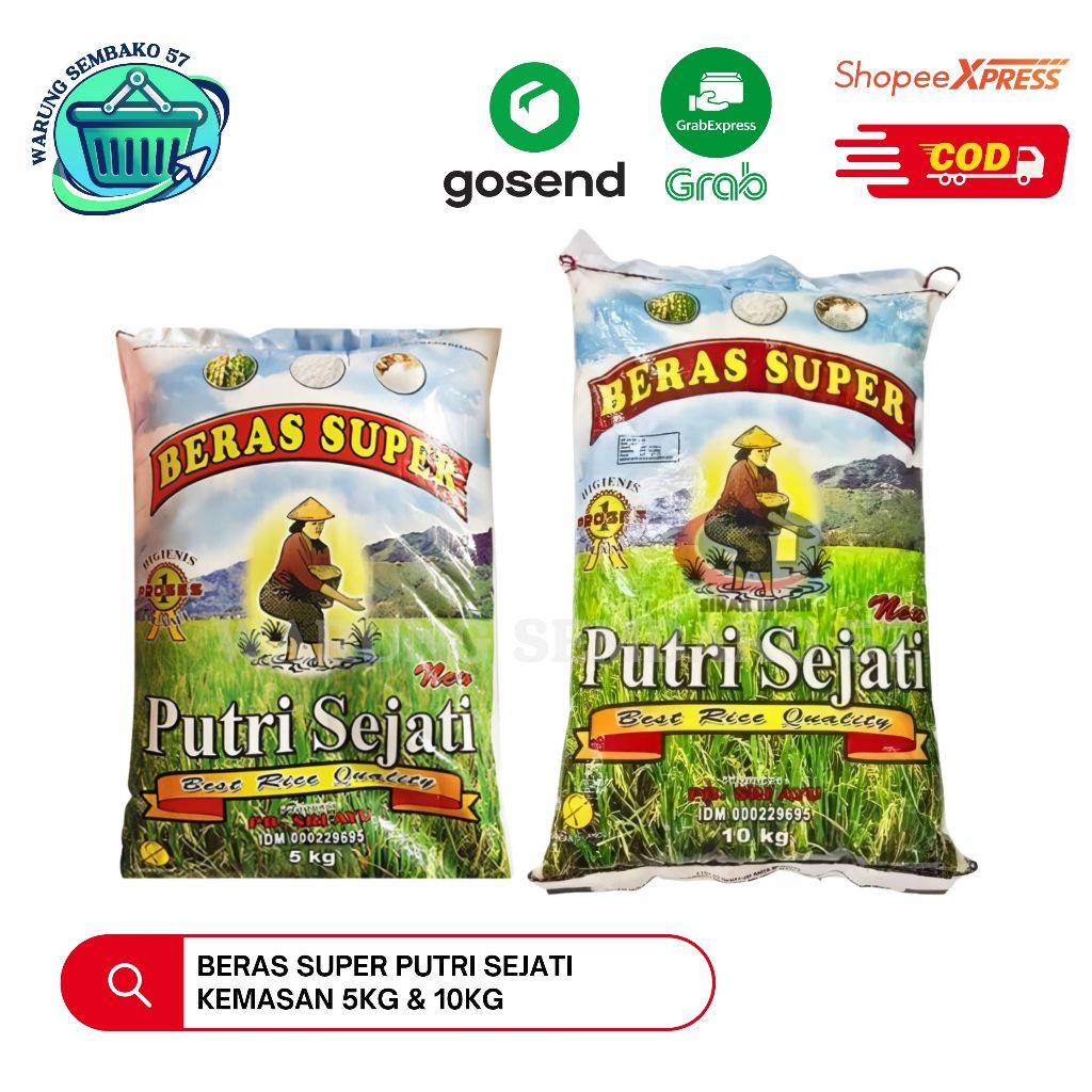 

Beras Super Putri Sejati Kemasan 5kg & 10kg