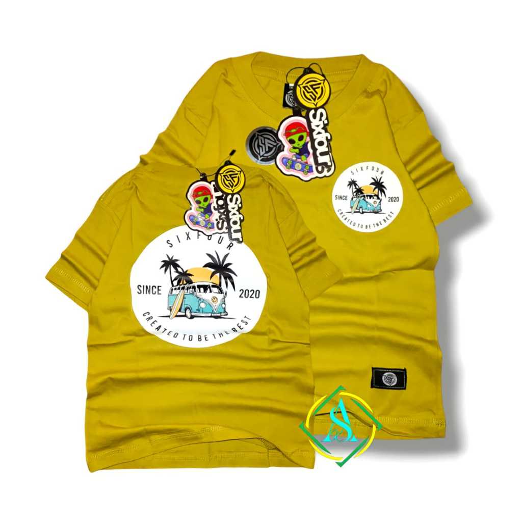 Kaos distro anak cewek cowok sablon depan belakang 100% cotton