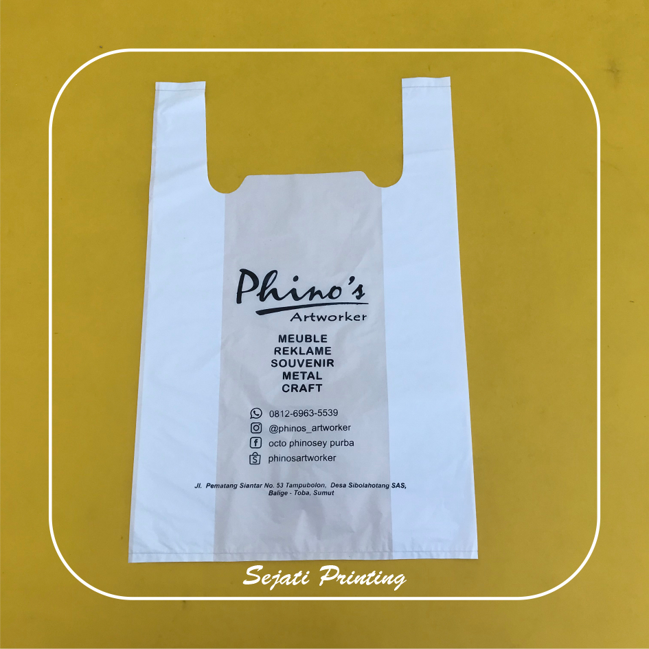 

(Isi 100 pcs) Plastik Sablon Murah HD Kresek 30, 35 , FREE DESAIN - SEJATIPRINTING