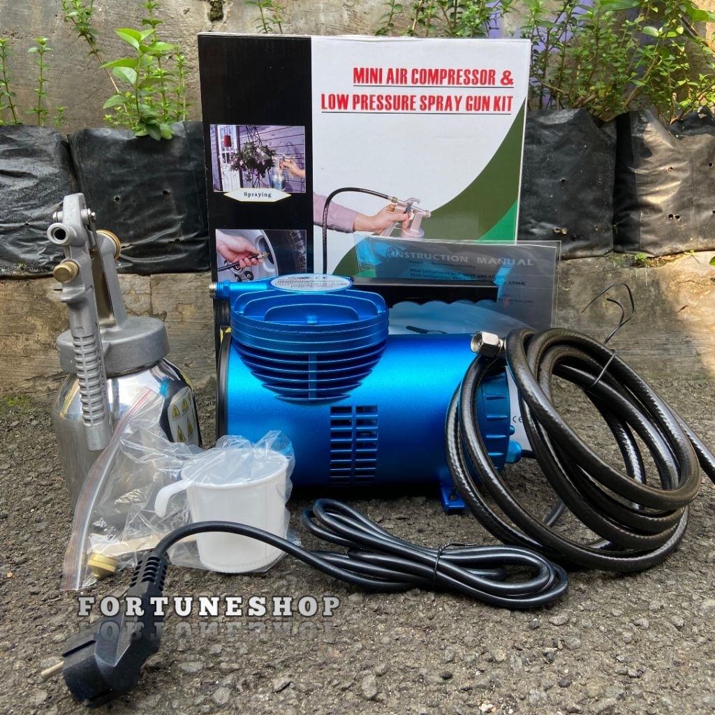 Mesin Kompresor Mini Elektrik Set Spray Gun Kit Compressor Electic