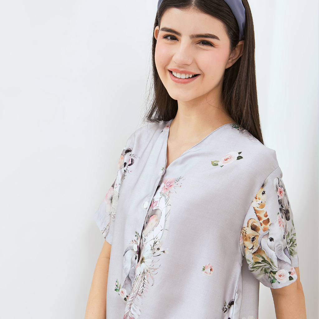 GREET NIGHT WEAR - Daster Organic Silk GREET model : T-677 / DV GEBER