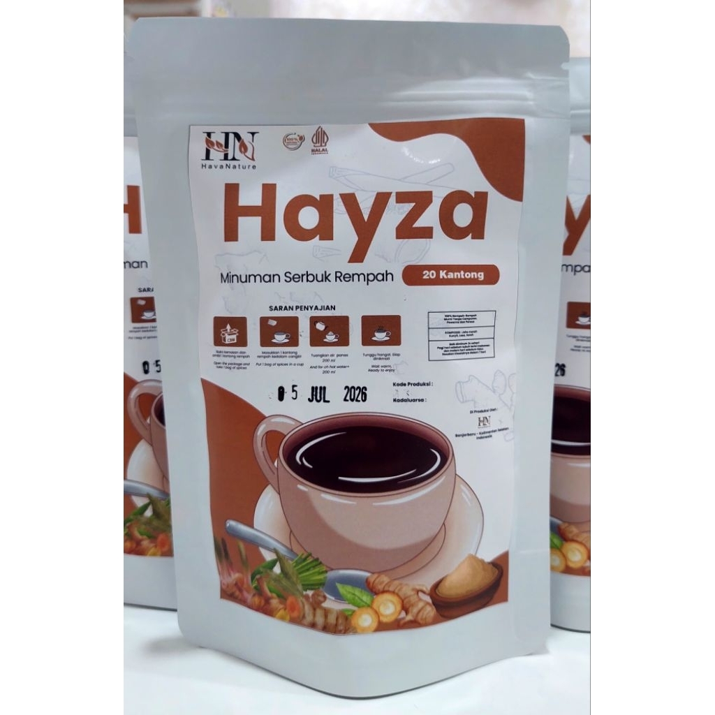

HAYZA TEH RIMPANG 100% HERBAL ALAMI | JAHE KUNYIT LENGKUAS SEREI