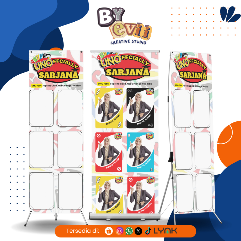 BANNER WISUDA MURAH UNO FLIP | DESAIN BANNER SIDANG KEKINIAN | X BANNER | BANNER SEMHAS