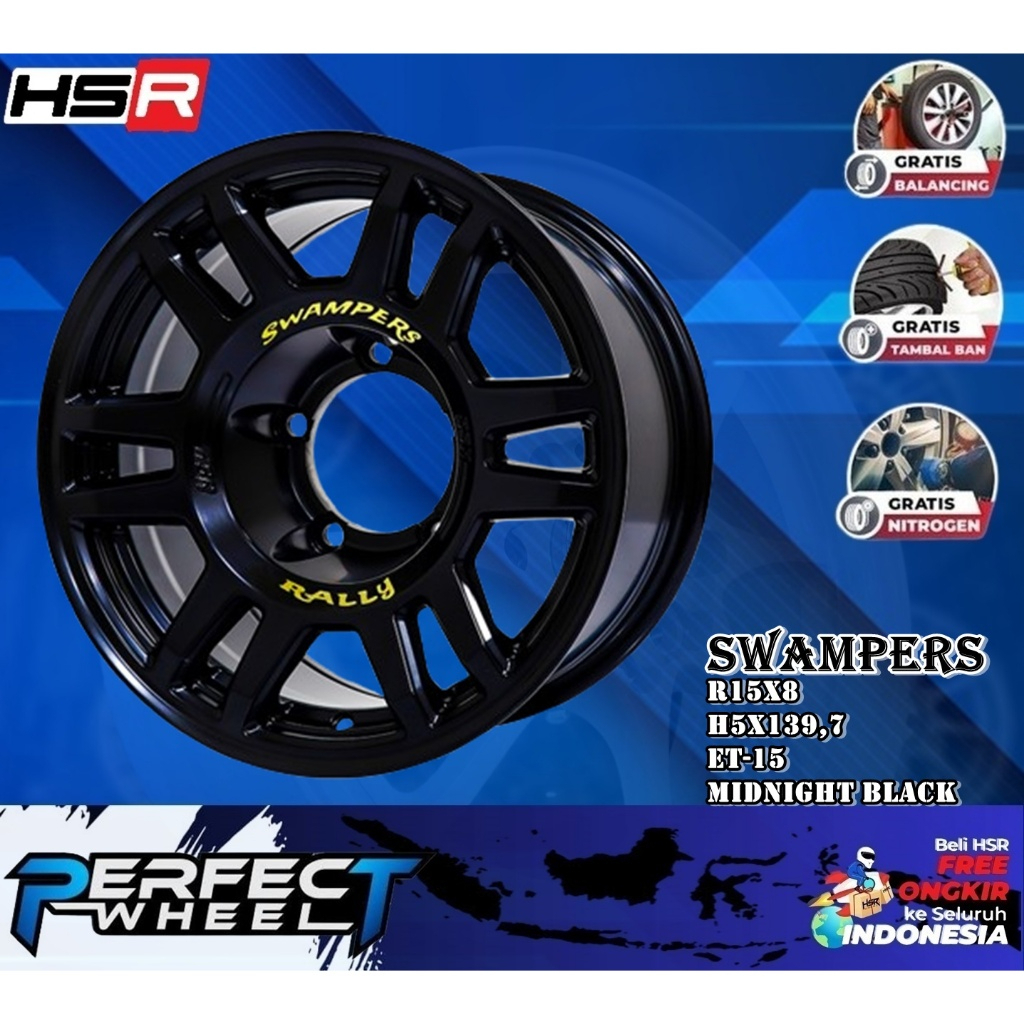 Velg Racing R15 HSR Swampers Velg Mobil Ring 15 Katana Jimny Sidekick Feroza