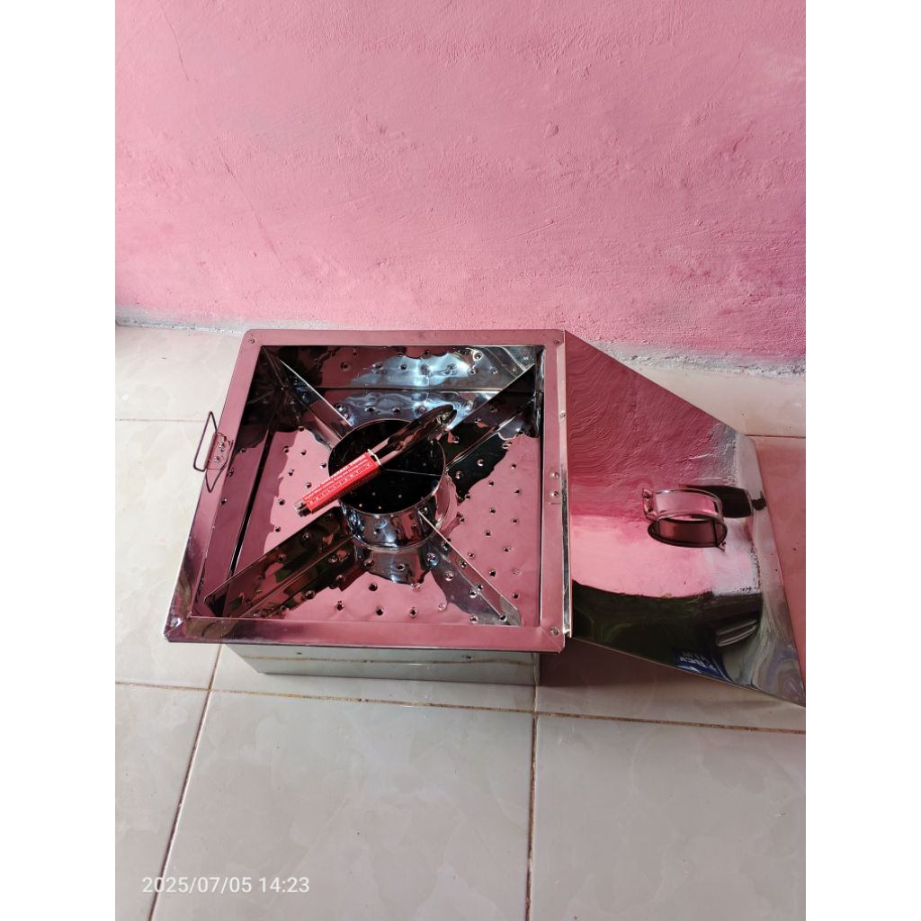 dandang bakso malang/dandang pentol ukuran 35x35cm sekat 4 stainless steel